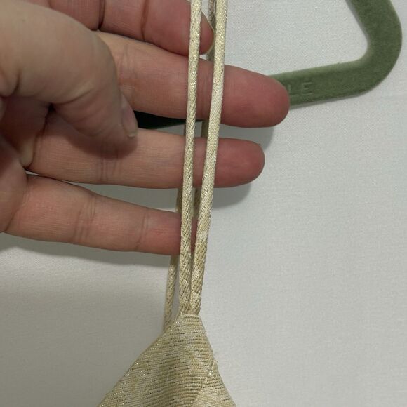 Vintage Badgley Mischka 90's Y2K Cocktail Dress Cream White Gold Brocade Size 6 - Picture 3 of 10